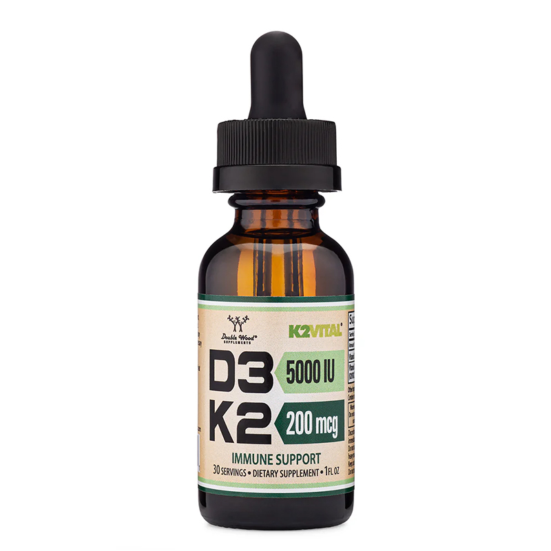 Витамин D3 5000 IU+ K2 200 µg x 29.6 ml капки Double Wood
