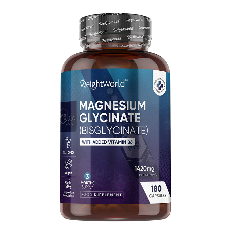 Магнезий (бисглицинат) 100 mg + витамин B6 x 180 капсули WeightWorld