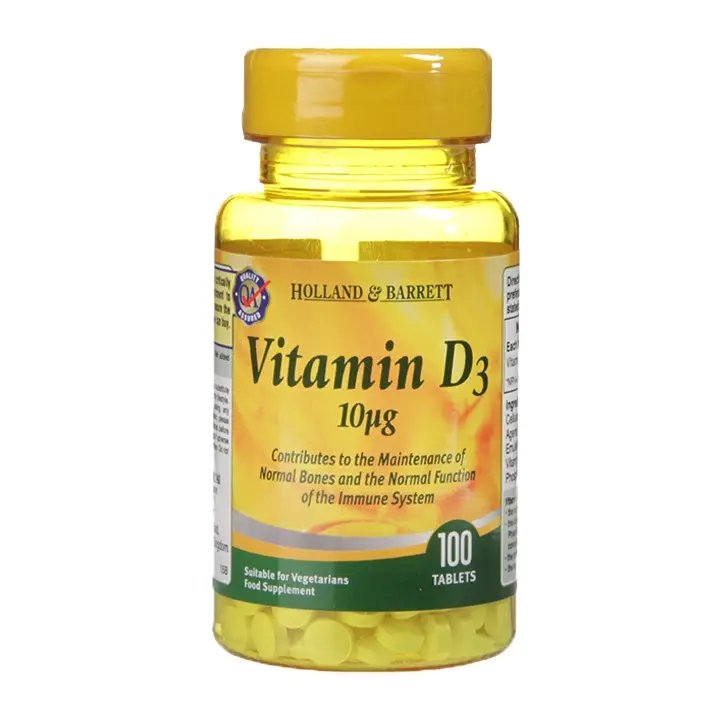 Витамин Д (Vitamin D3) 10мкг (400IU) 100 таблетки