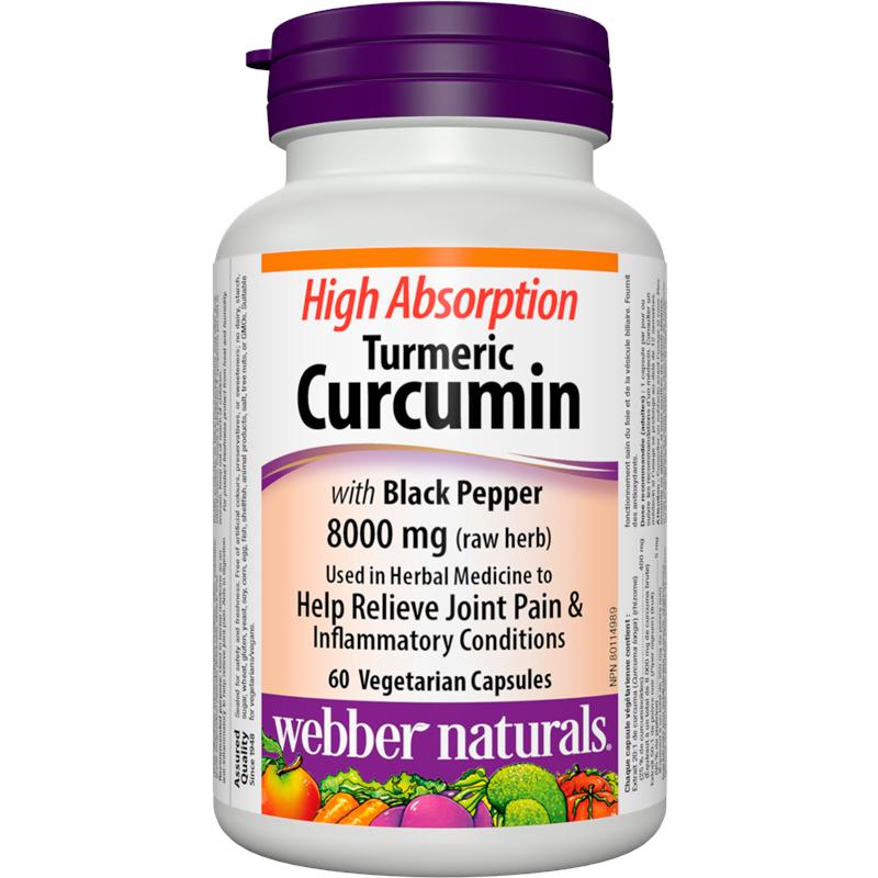 Куркума Турмерик Куркумин + Черен пипер х 60 V капсули Webber Naturals