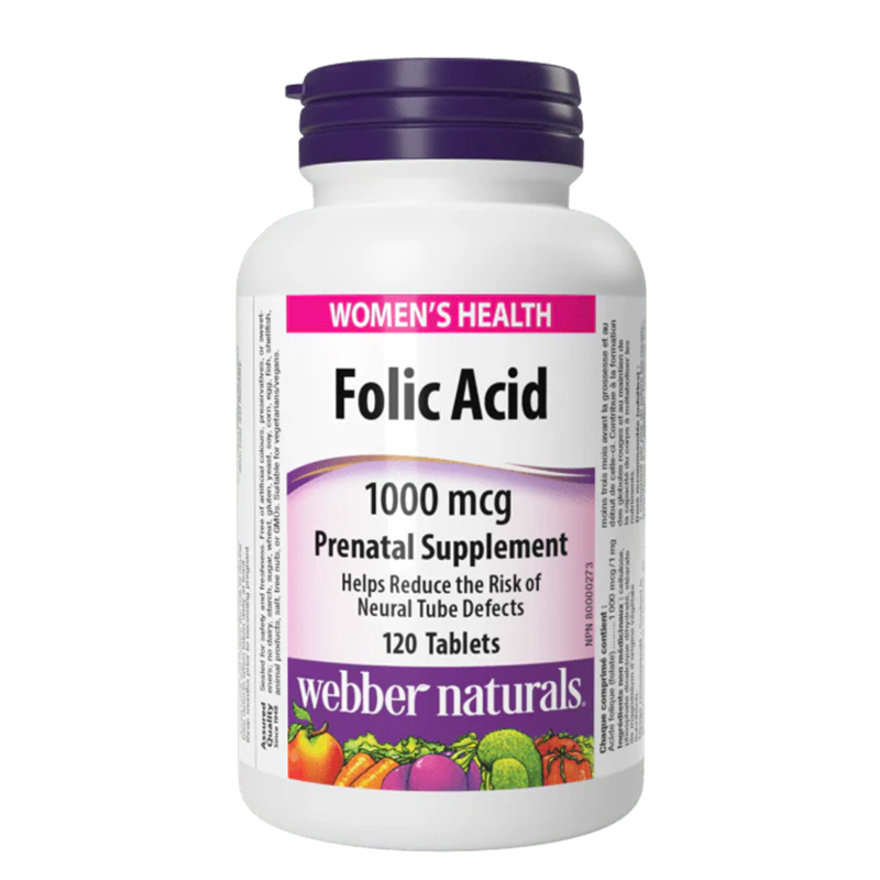 Фолиева киселина 1000 µg x 120 таблетки Webber Naturals