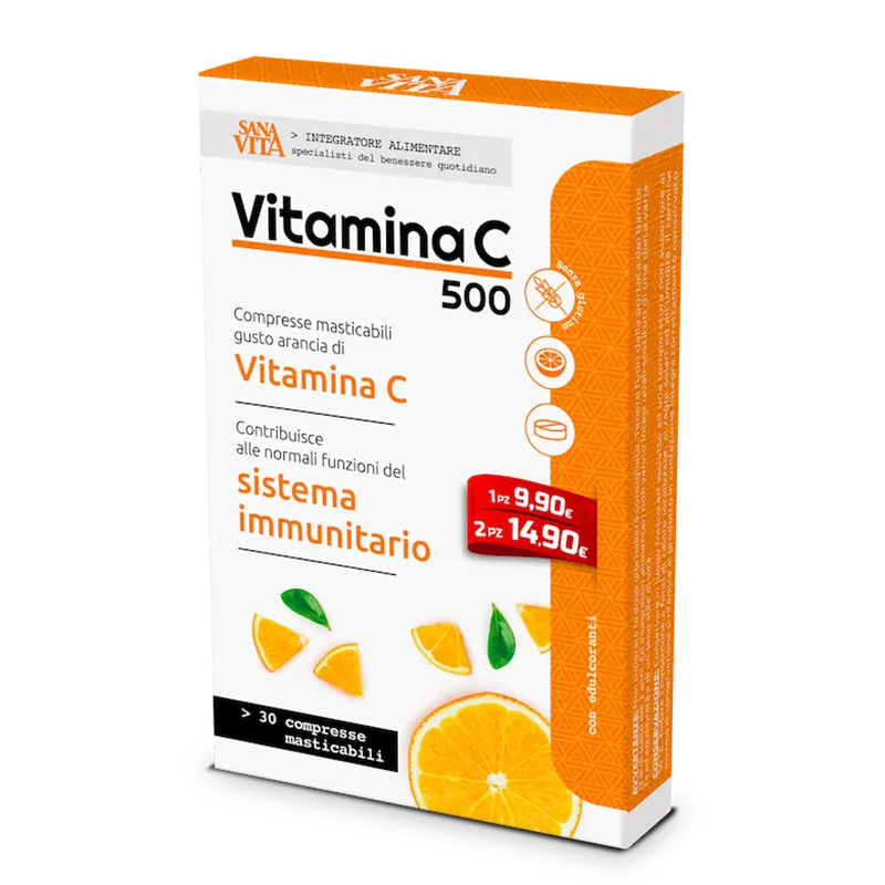 Витамин С 500 mg x 30 дъвчащи таблетки, с вкус на портокал Paladin Pharma