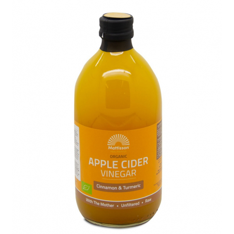 Ябълков оцет с канела и куркума Органик x 500 ml Mattisson Healthstyle