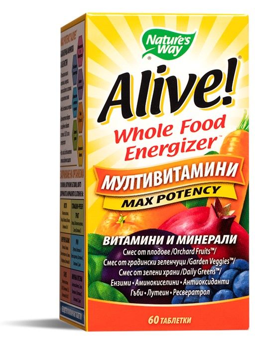 Nature's Way Alive Max Potency Алайв мултивитамини максимален ефект 1г х60 таблетки