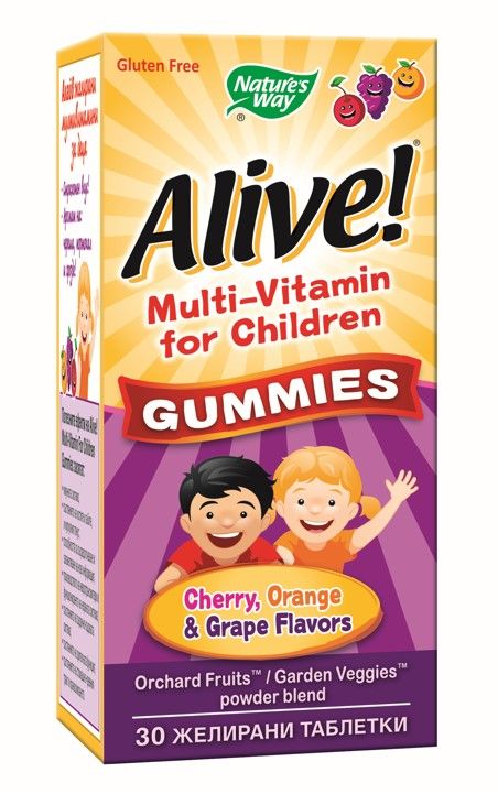 Nature's Way Alive Children's Multi-Vitamin Gummy Алайв мултивитамини за деца 30 желирани таблетки