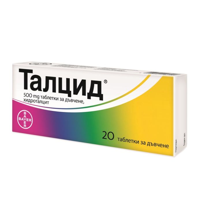 Талцид при киселини, подуване, гастрит и язва x 20 таблетки Bayer