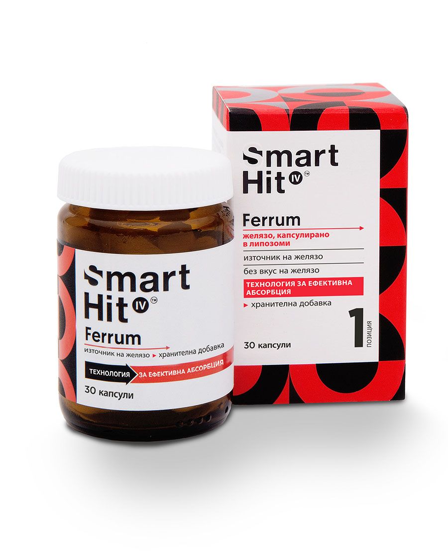 Смарт хит IV Ferrum Липозомно желязо х30 капсули Valentis