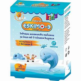 Eskimo-3 Омега 3 + Витамин Д за деца х 27 дъвчащи таблетки Cardinova Ескимо