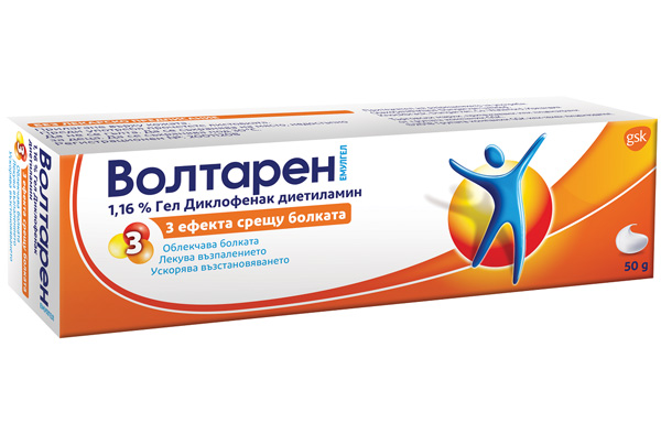 Волтарен Емулгел за лечение на болка, възпаление и оток при ставите и мускулите 1.16% х50 грама GlaxoSmithKline
