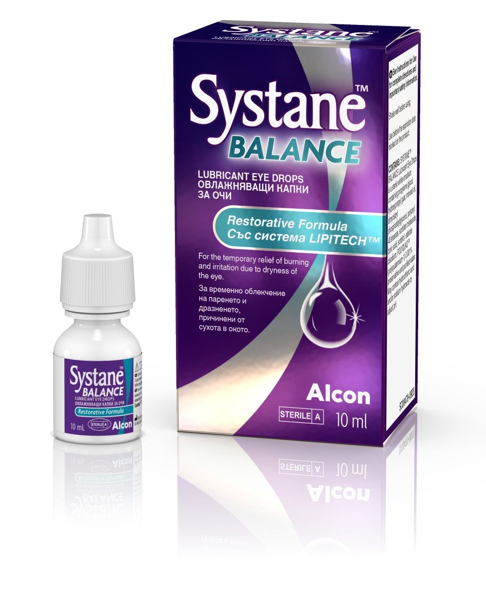 Alcon Systane Balance Овлажняващи капки за очи 10 мл Систейн