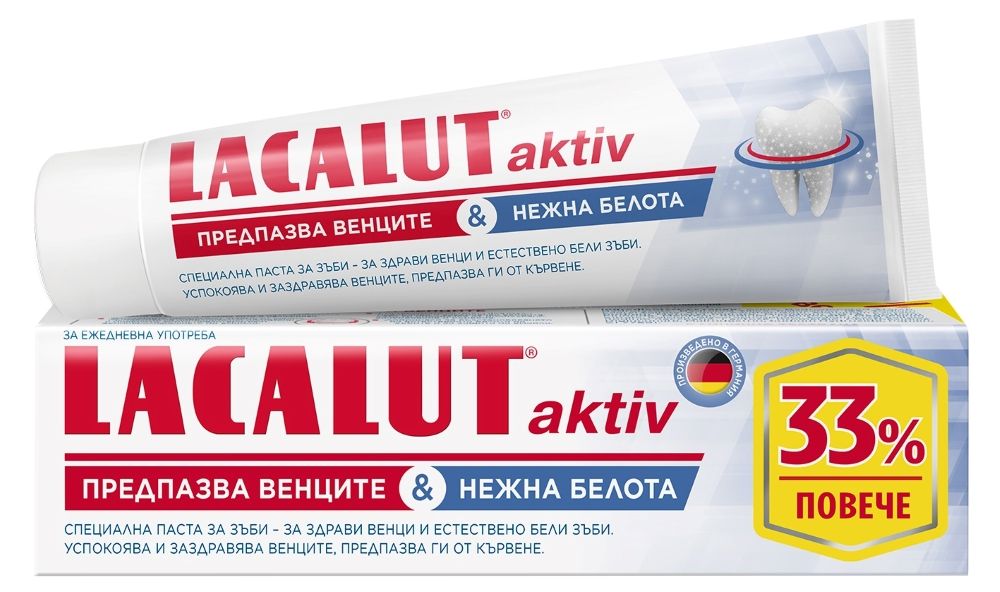 Lacalut Aktiv&White паста за зъби с ензими 100 мл