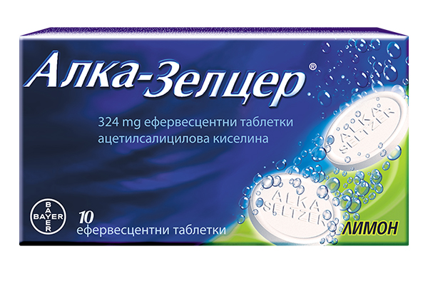 Алка-Зелцер при главоболие, вкл. махмурлук и температура х 10 ефервесцентни таблетки, Bayer