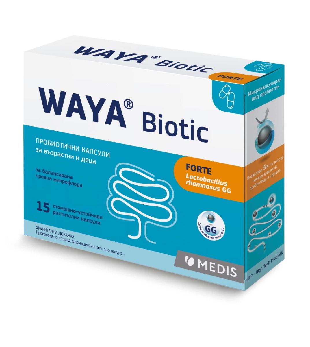 Waya Forte Biotic Пробиотик х15 капсули Medis Вая форте