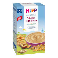 HIPP Пребиотик 5 зърнени култури + сливи 2918, каша, 250гр.