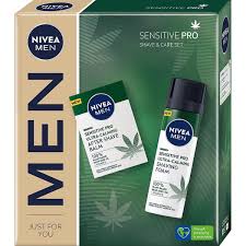 Nivea Sensitive Pro Ultra Calming козметичен комплект от пяна за бръснене (200 мл) и афтършейв балсам (100 мл) | 1 бр.