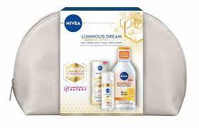 NIVEA LUMINOUS DREAM Комплект Серум за лице, 30 мл + Мицеларна вода, 400 мл + чанта