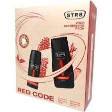 STR8 ПОДАРЪЧЕН КОМПЛЕКТ ЗА МЪЖЕ, RED CODE, ДУШ ГЕЛ 250МЛ, ДЕЗОДОРАНТ 150МЛ